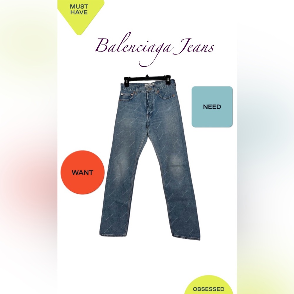 Balenciaga Logo Standard Bootcut Box Dad
Straight Leg Jeans Size 24 (US 4)